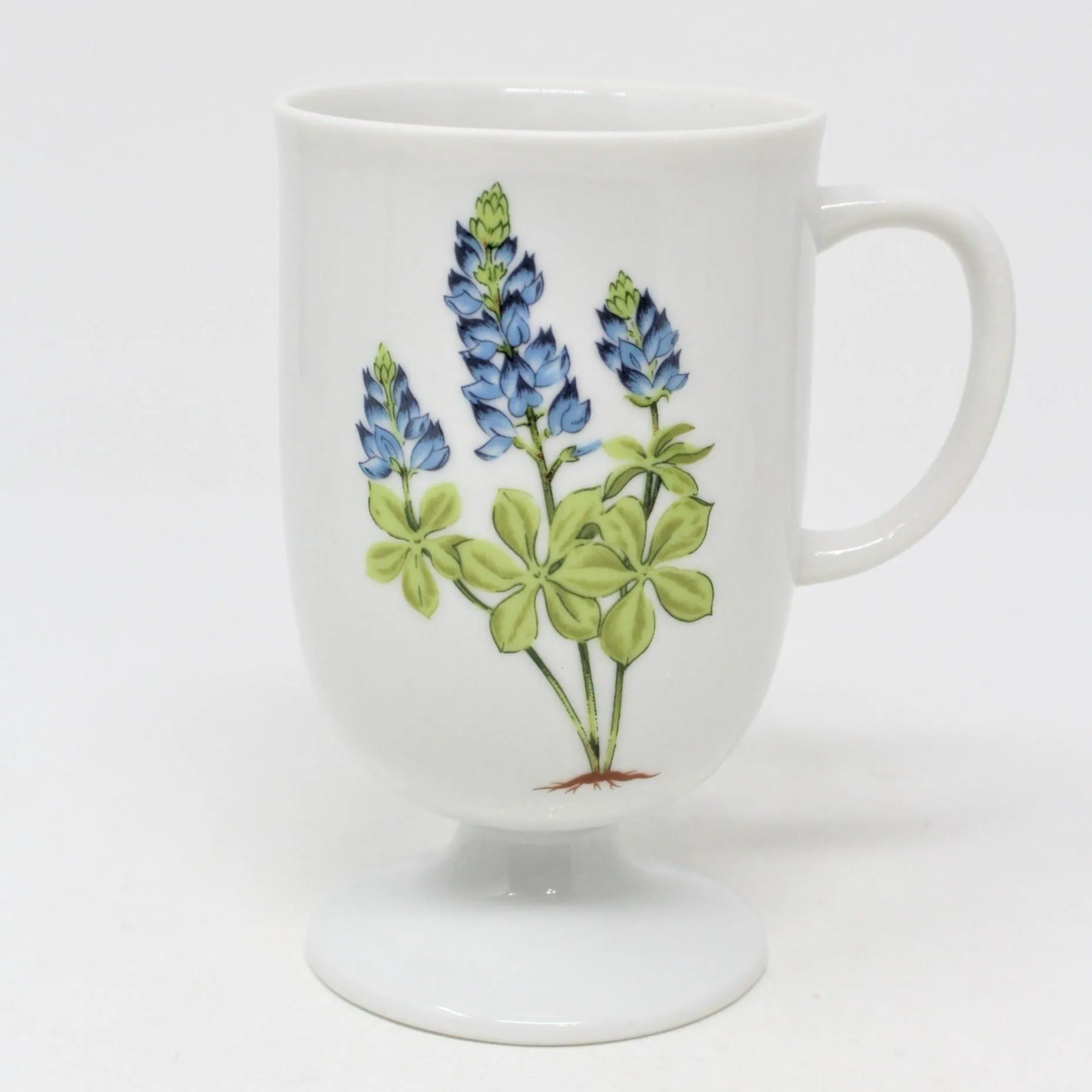 Mugs, House of Prill, Bluebonnet, Pedestal, Set of 5, Vintage