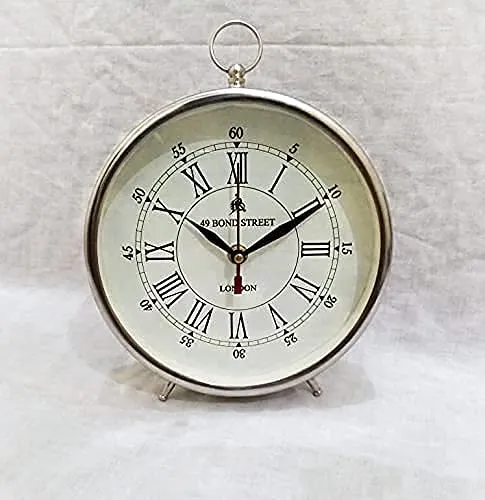 Nautical Edge - Unique Priced Metal Desk Clock Copper Finish Clock Antique Style Designer Finish, Office - 6 inch