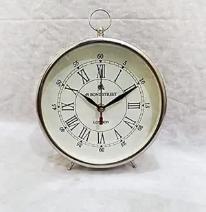 Nautical Edge - Unique Priced Metal Desk Clock Copper Finish Clock Antique Style Designer Finish, Office - 6 inch