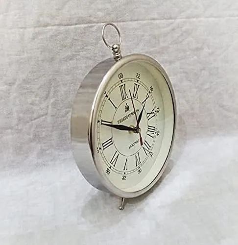 Nautical Edge - Unique Priced Metal Desk Clock Copper Finish Clock Antique Style Designer Finish, Office - 6 inch