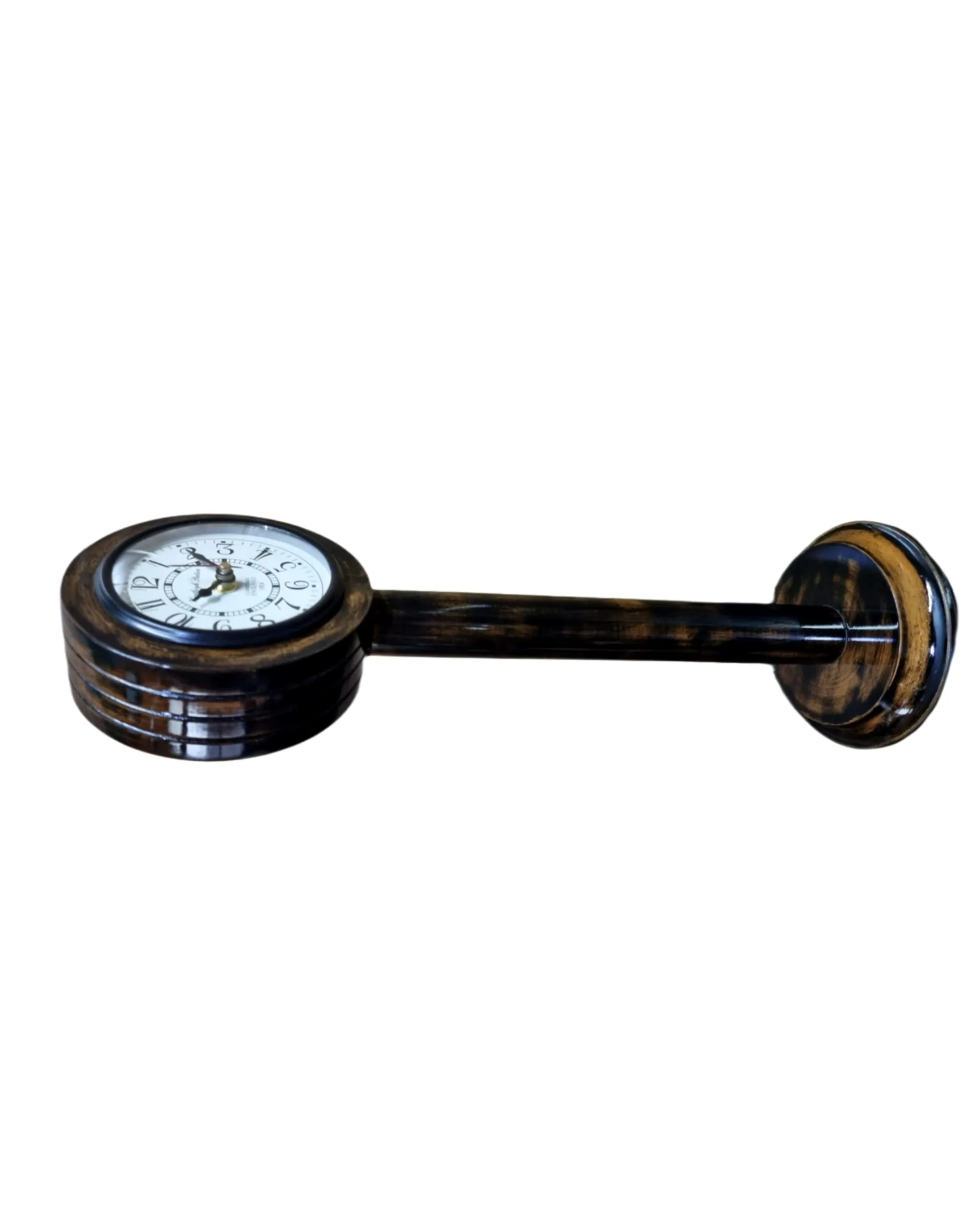Nautical Edge - Unique Priced Wooden Table Desk Clock Antique Stayle Roman Number Home & Office Study Living Room Decoration Gift Item (Brown)