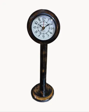 Nautical Edge - Unique Priced Wooden Table Desk Clock Antique Stayle Roman Number Home & Office Study Living Room Decoration Gift Item (Brown)