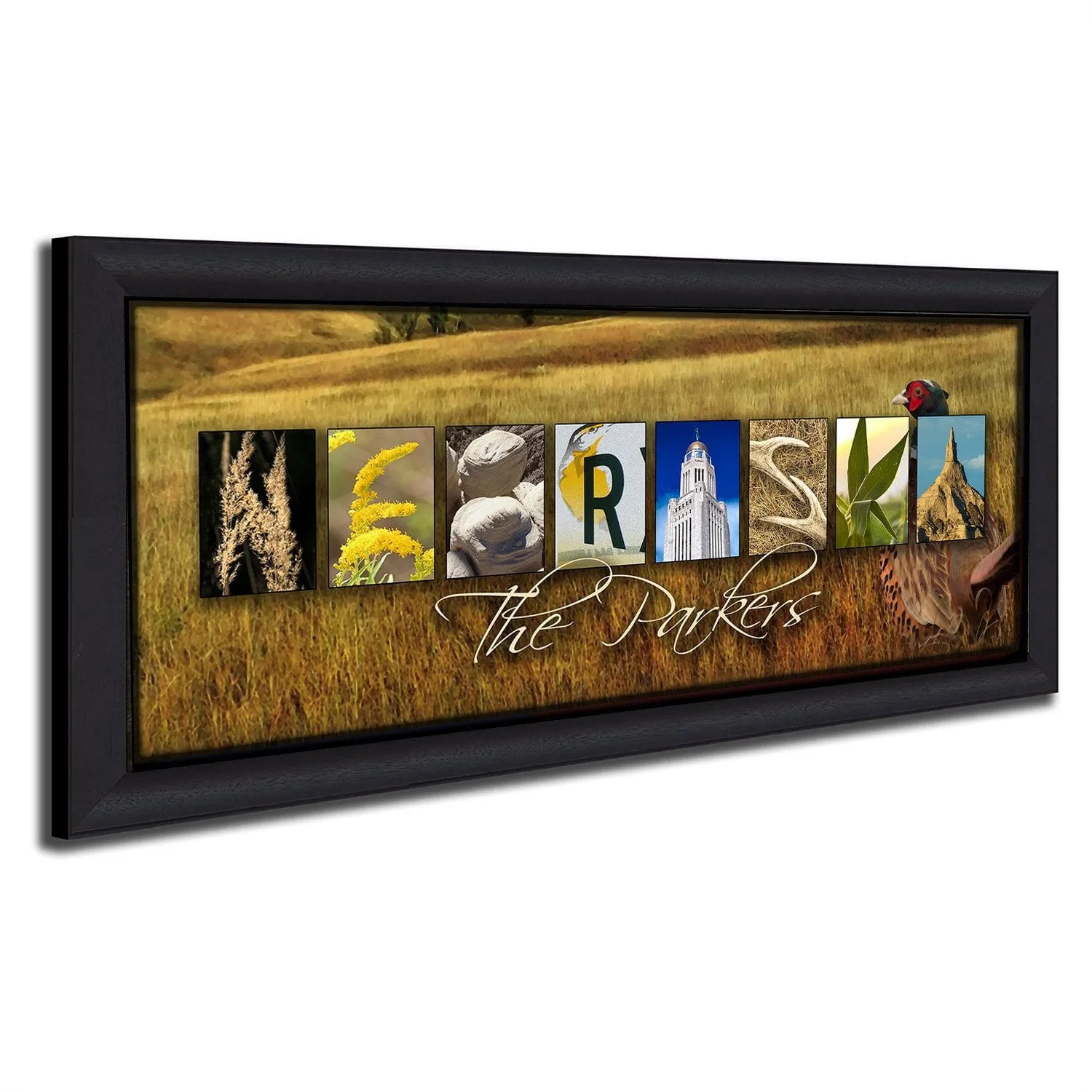 NEBRASKA - State Name Art