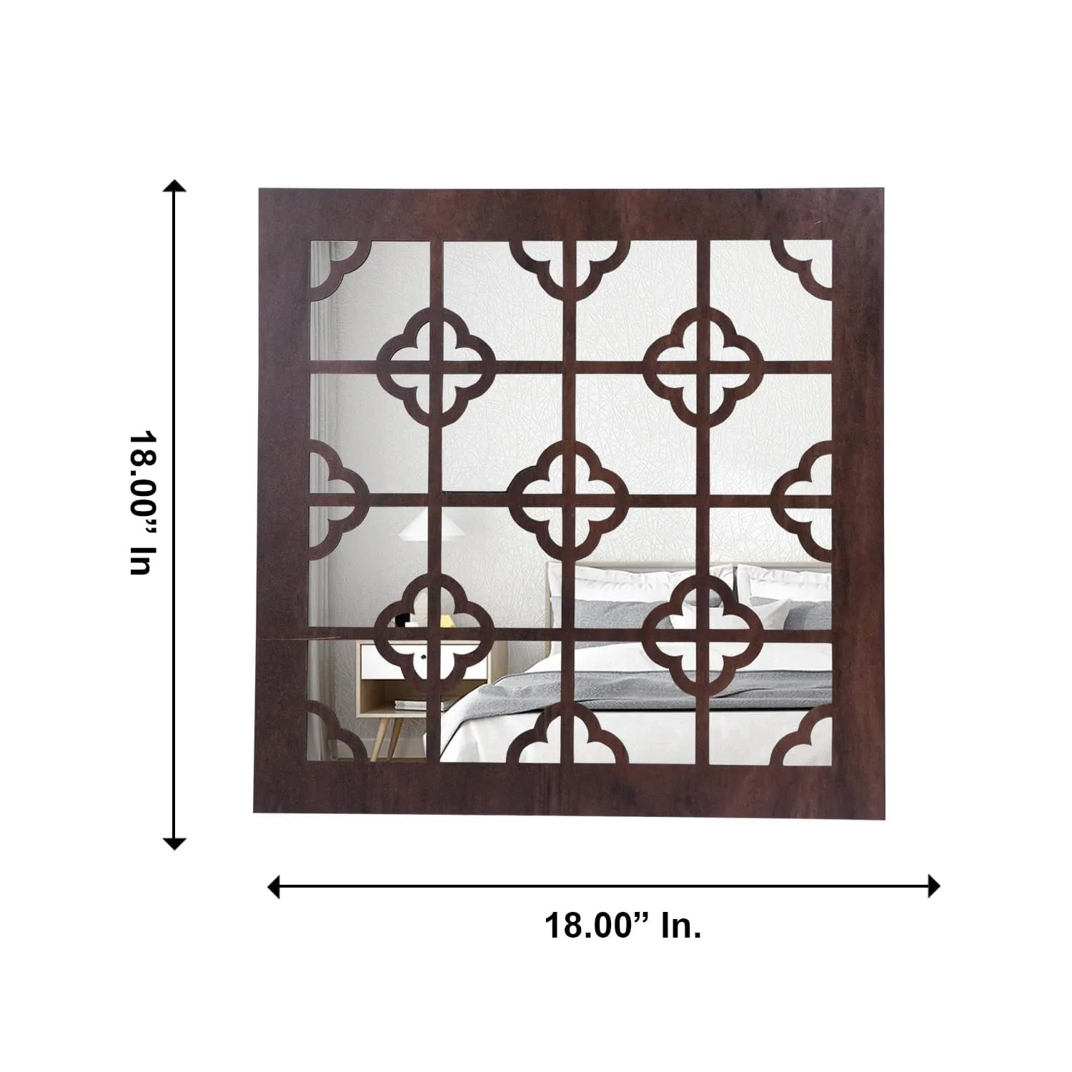 Niyanta Wall Mirror Decor Panels Wooden Hanging Jharokha Wall Decor Frame for Living Room, Bed Room Office |Wooden Wall Panel |Wall Mirror Decor Panel (2, Club)