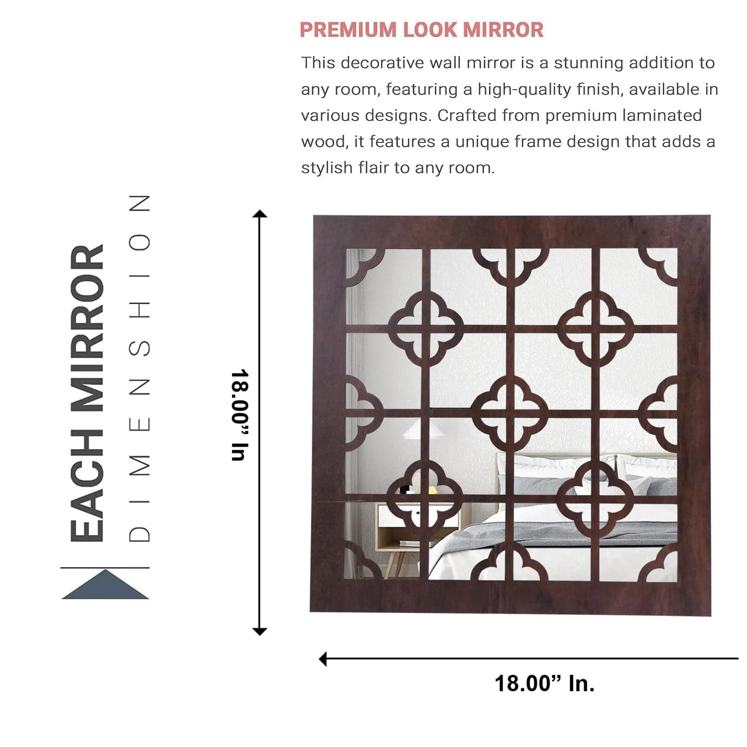 Niyanta Wall Mirror Decor Panels Wooden Hanging Jharokha Wall Decor Frame for Living Room, Bed Room Office |Wooden Wall Panel |Wall Mirror Decor Panel (2, Club)