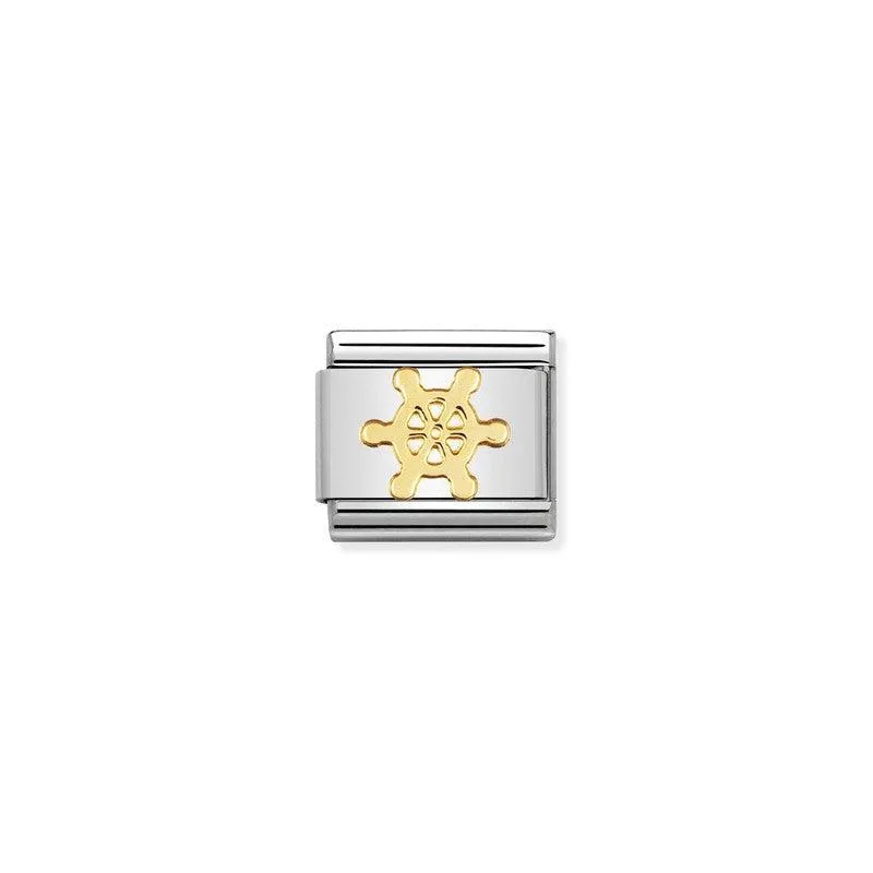 Nomination Composable Link Boat Wheel, 18K Gold