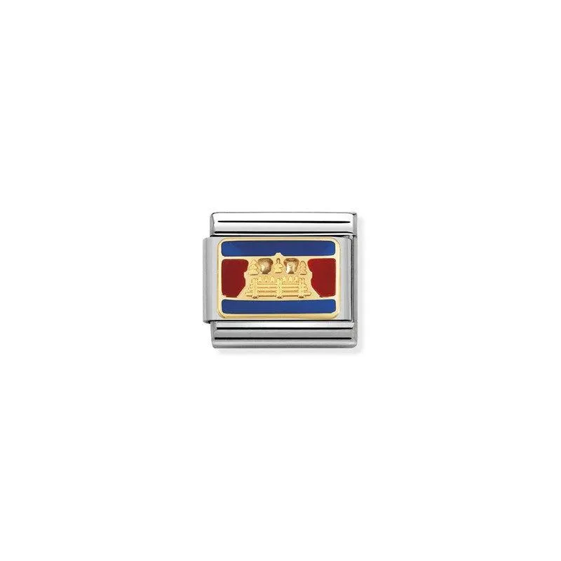 Nomination Composable Link Cambodia Flag, 18K Gold & Enamel