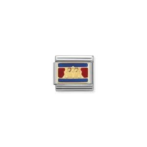 Nomination Composable Link Cambodia Flag, 18K Gold & Enamel