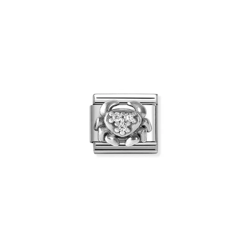 Nomination Composable Link Cancer, Cubic Zirconia, Silver