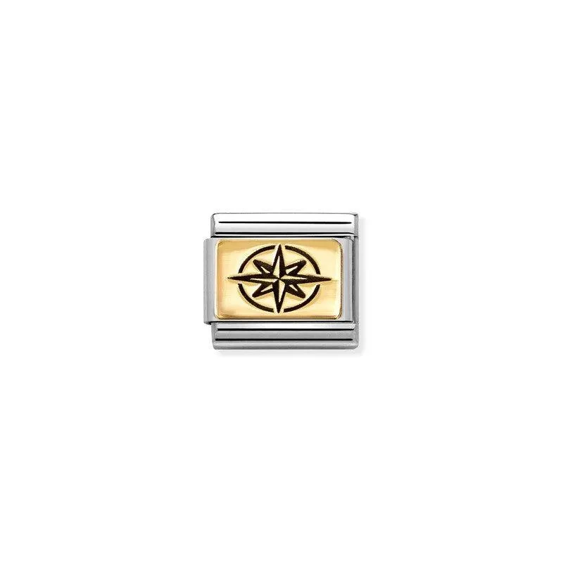 Nomination Composable Link Windrose, 18K Gold & Enamel