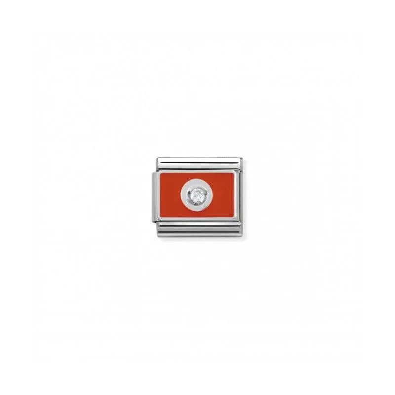 Nomination COMPOSABLE SILVER ORANGE SPARKLE LINK