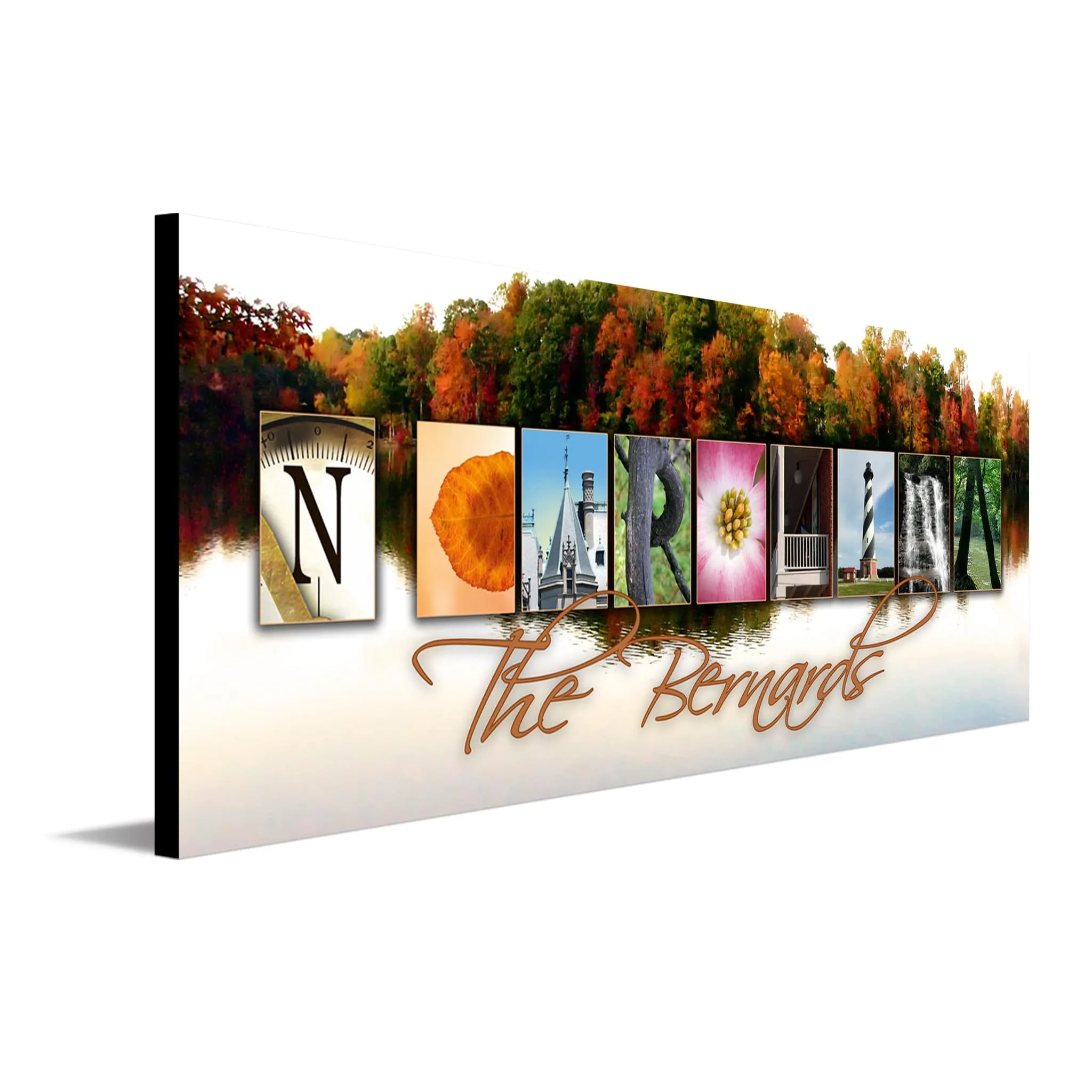 NORTH CAROLINA - State Name Art