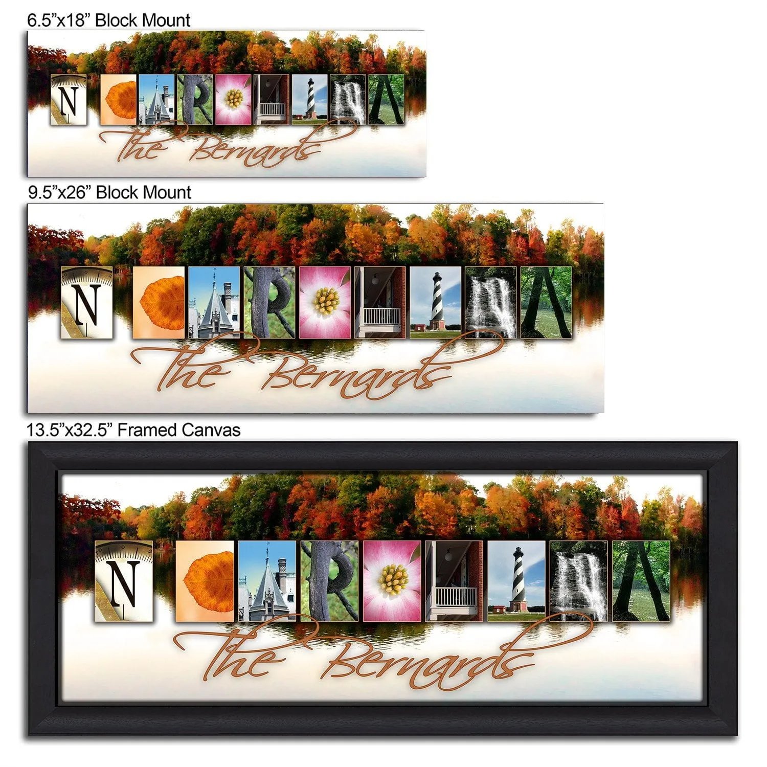 NORTH CAROLINA - State Name Art