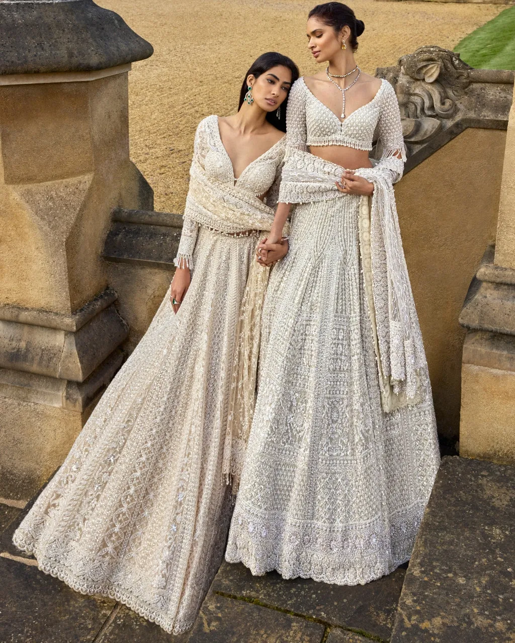 Nude Pearl With Exaggerated Tassels Lehenga Set