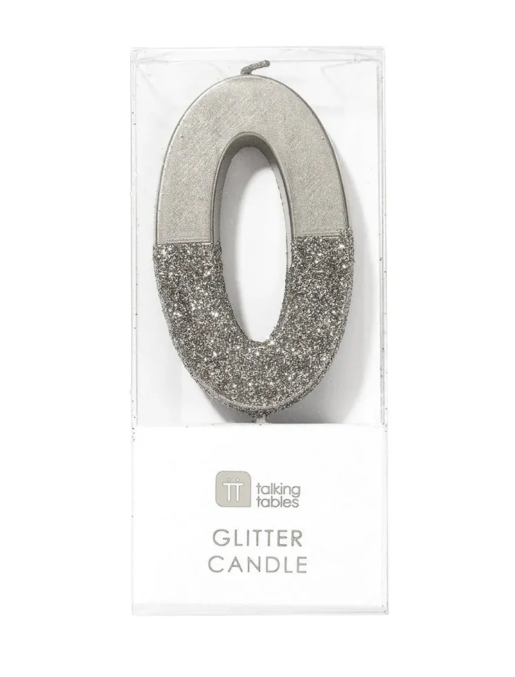 Number 0 Silver Candle