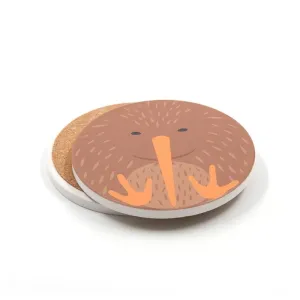 NZ Cuties Kiwi Ceramic Coaster Set/4