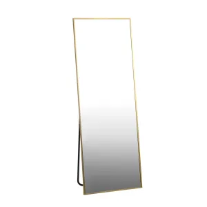 Oikiture Full Length Mirror Rectangle Dressing Floor Mirrors 166x60cm Gold