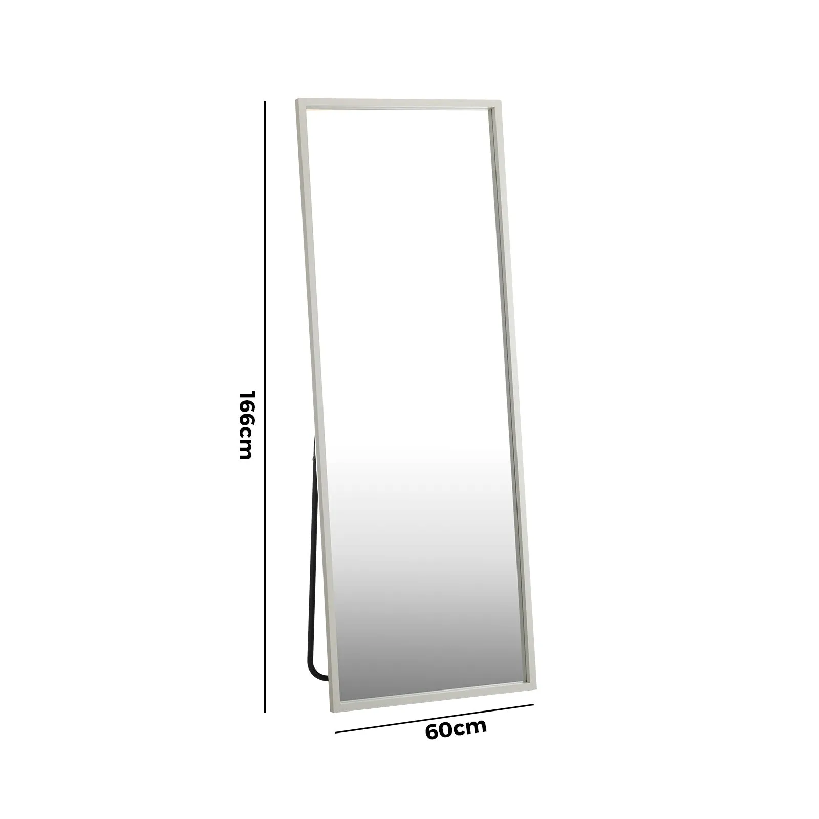 Oikiture Wooden Full Length Mirror 166x60cm Floor Mirrors Free Standing White