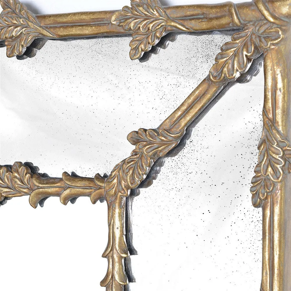 Ornate Gilt Leaf Mirror 157 cm