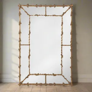 Ornate Gilt Leaf Mirror 157 cm