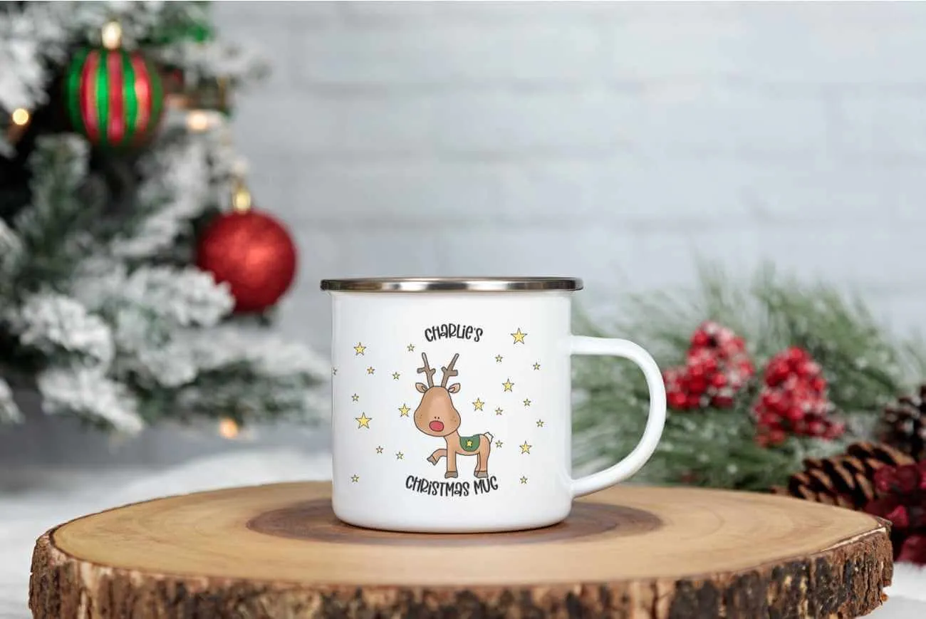 Personalised Christmas Enamel Mug