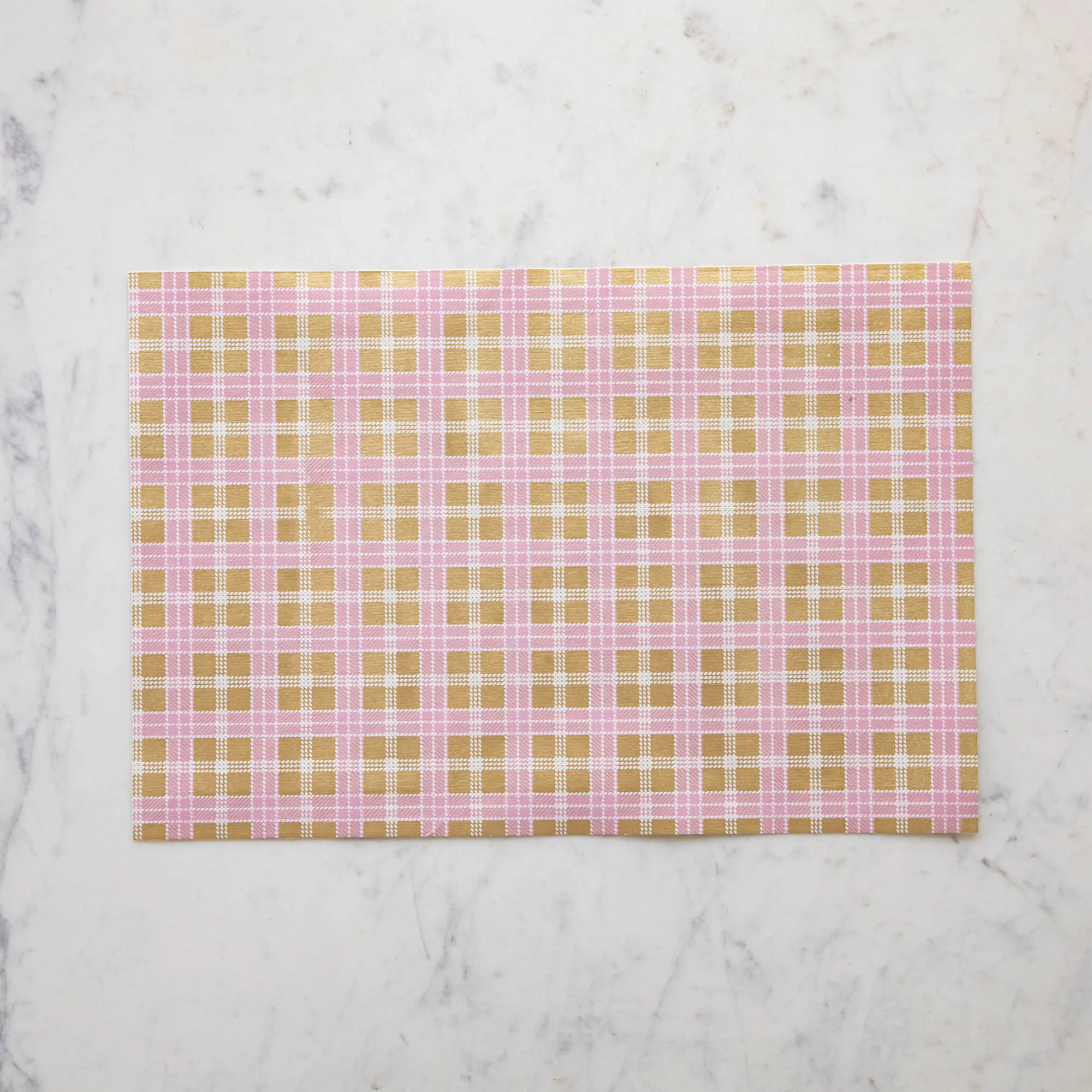 Pink & Gold Plaid Placemat