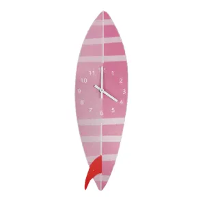 Pink Surfboard Clock