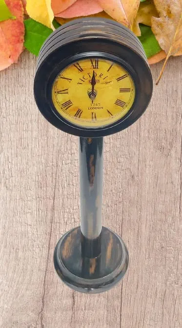 Q Time Handicraft Candlestick Table Top Clock, Silent Quartz Movement, Antique (15 Cm X 46 Cm) Wooden Gift. 18 "