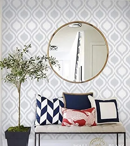 Quality Mirrors Round Wooden Decorative Big Large Royal Modern Round Wall Mount Mirror (24 x 24 inches, Silver), Framed