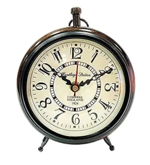 Quality Step Packers Time Instruments 6 Inches Table Desk Antique Wooden Clock | Wall Clock for Home Study Living Room and Office | Living Room | Bedroom | Kitchen | Office