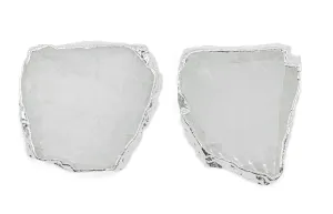Quartz Coasters with Silver Trim, Set of 2