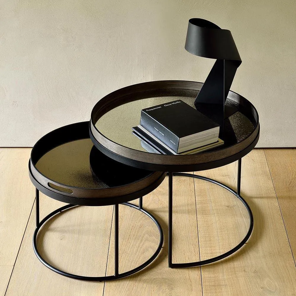 Round Tray Nesting Coffee Table Set - Large/Extra Large