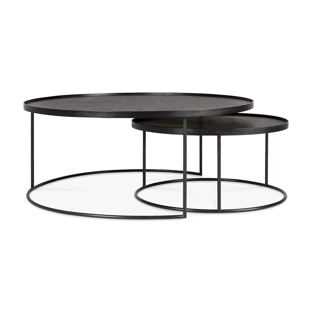 Round Tray Nesting Coffee Table Set - Large/Extra Large