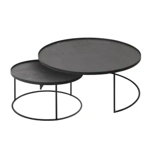 Round Tray Nesting Coffee Table Set - Large/Extra Large