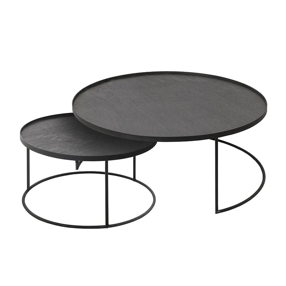 Round Tray Nesting Coffee Table Set - Large/Extra Large
