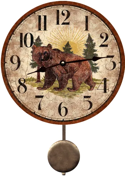 Rustic Bear Clock-Cabin Clock-Bear Wall Clock