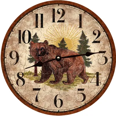 Rustic Bear Clock-Cabin Clock-Bear Wall Clock