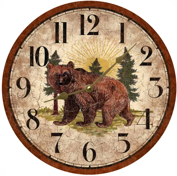 Rustic Bear Clock-Cabin Clock-Bear Wall Clock