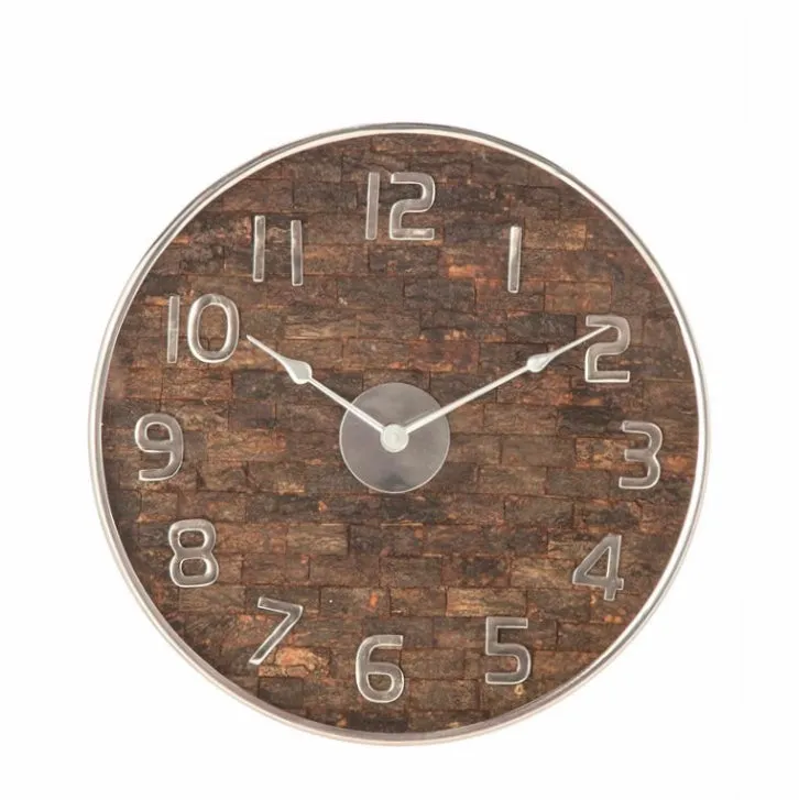 Rustic Round Stainless Steel Wall Clock