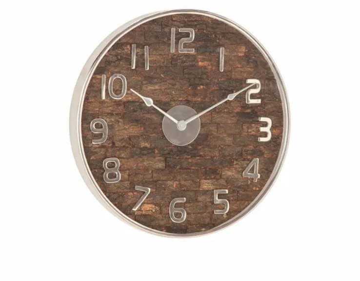 Rustic Round Stainless Steel Wall Clock