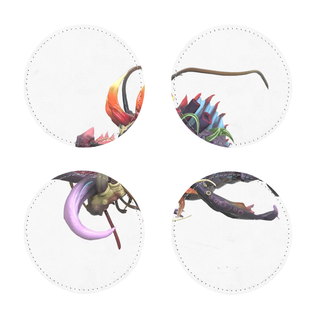 Ryuuk the Fish Dragon God Sublimation Coasters Pack of Four