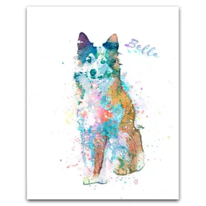 Sheltie Watercolor Print