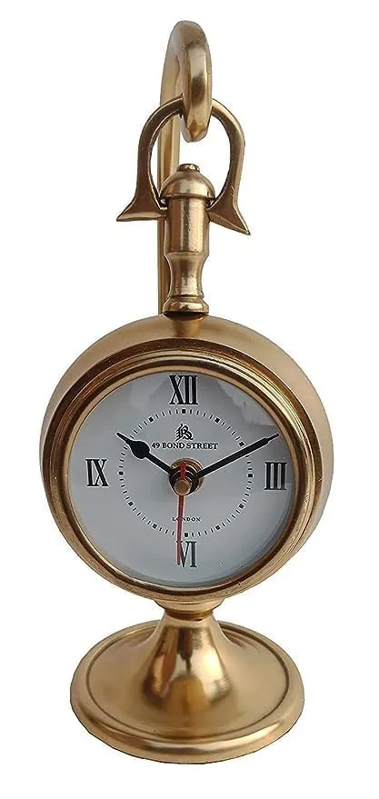Sky Instruments Antique Home Decor Office Room Designer Contemporary Aluminum Metal Wall Clock - Elegant Table Clock for Home Office Decor Size 10" New Model Looking