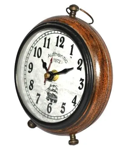 SLEPSY Handmade Wooden Table Top Clock Desk Clock |Authentic 1972| Antique Style Home & Office Study Living Room Decoration Table Clock Gift Item
