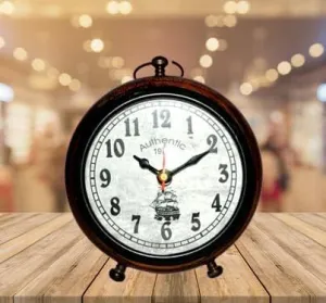 SLEPSY Handmade Wooden Table Top Clock Desk Clock |Authentic 1972| Antique Style Home & Office Study Living Room Decoration Table Clock Gift Item