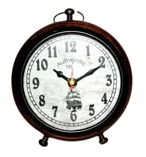 SLEPSY Handmade Wooden Table Top Clock Desk Clock |Authentic 1972| Antique Style Home & Office Study Living Room Decoration Table Clock Gift Item