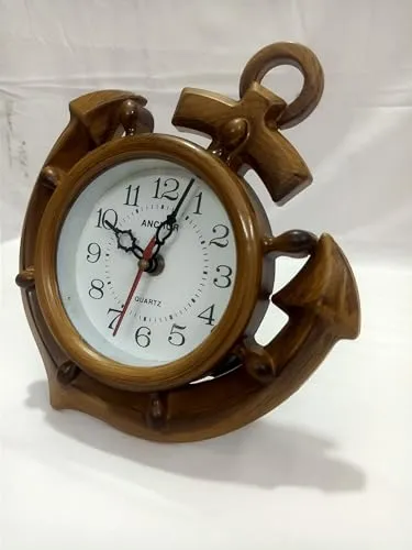 Sri Sainath Enterprises Anchor DEIGN Table Clock/Brown Colour Table Clock/Size:- 11 in Height, 8 in Width.
