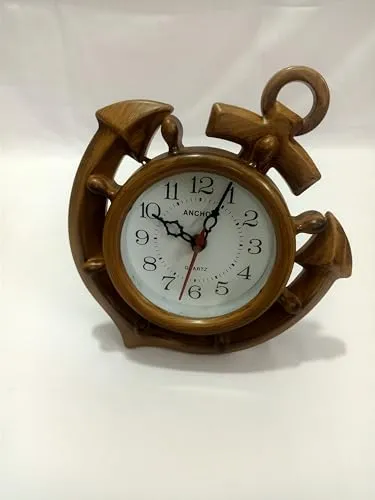 Sri Sainath Enterprises Anchor DEIGN Table Clock/Brown Colour Table Clock/Size:- 11 in Height, 8 in Width.