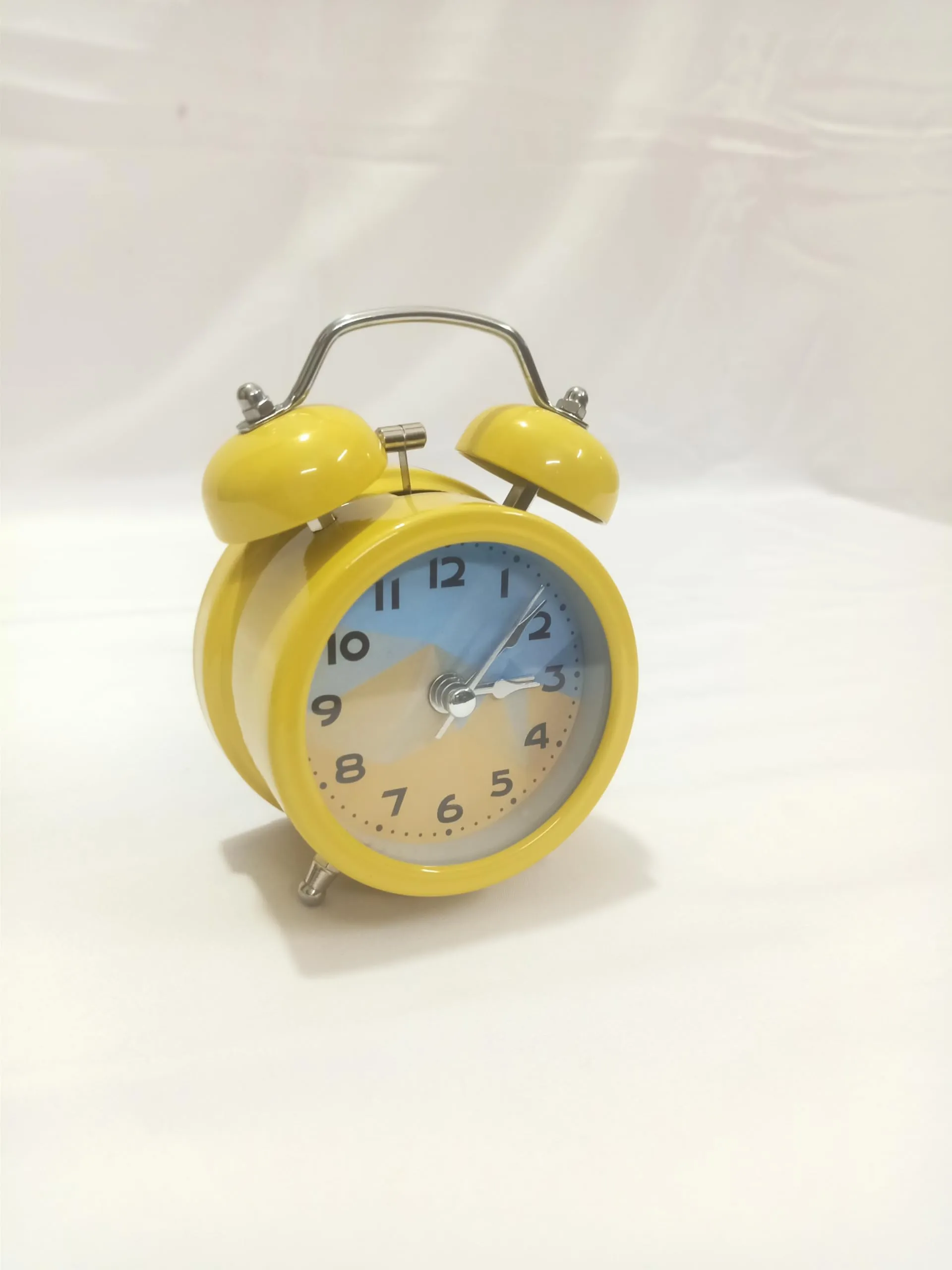 Sri Sainath Enterprises Table Clock/Yello Colour Table Clock with ALARAM/Size:- 4 in Height, 3 in Width.