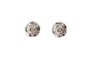 Sterling Silver Rose Earrings